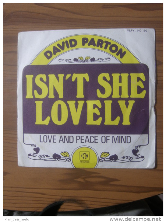 MUSIQUE - VINYL 45 TOURS - DAVID PARTON - ISN´T SHE LOVELY / LOVE AND PEACE OF MIND - DISTRIBUTION VOGUE - 1978 - BON ET - Disco, Pop