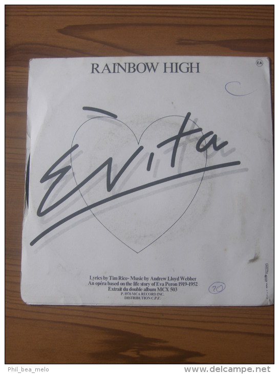 MUSIQUE - VINYL 45 TOURS - JULIE COVINGTON - DON´T CRY FOR ME ARGENTINA / RAINBOW HIGH - 1978 - BON ETAT - Disco, Pop