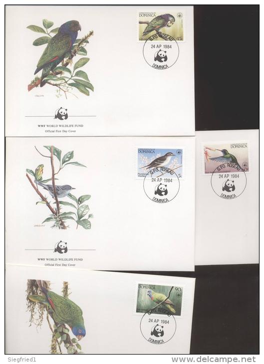 Dominica FDC 836-839 Vögel - Dominica (1978-...)