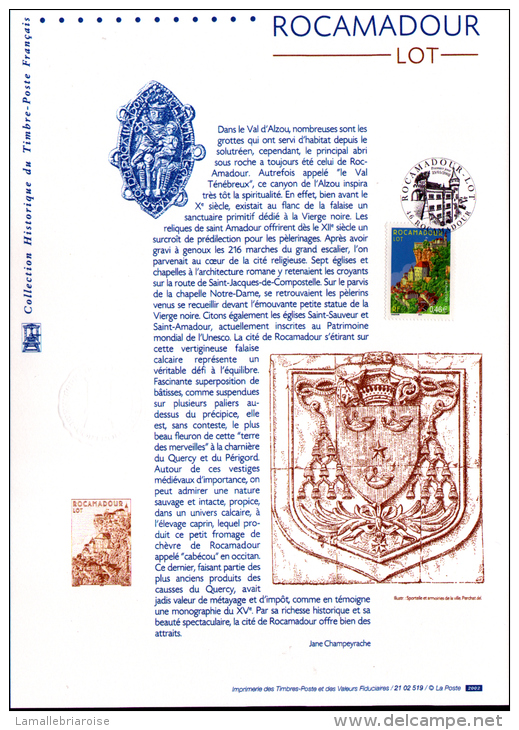 2002 - DOCUMENT OFFICIEL - ROCAMADOUR - LOT - Documentos Del Correo