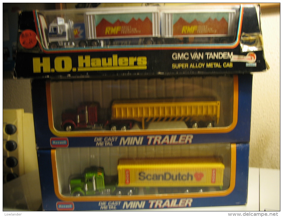 3 USA TRAILERS SCALE 1/128 - Camions, Bus Et Construction