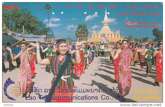 LAOS(tamura) - That Luang Festival, Tirage 60000, Used - Laos