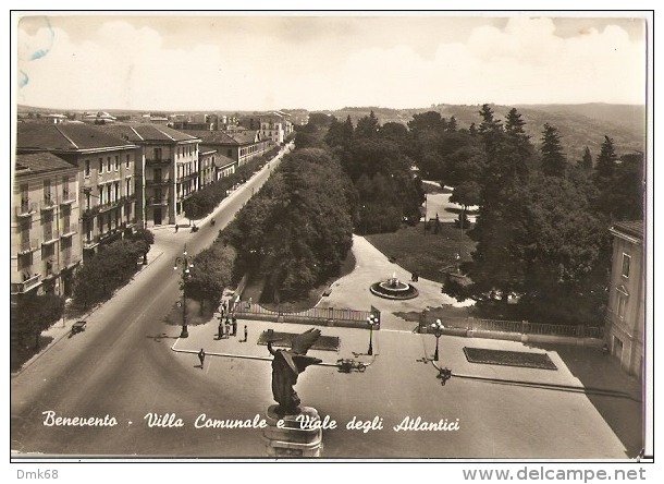 BENEVENTO - VILLA COMUNALE E VIALE DEGLI ATLANTICI - 1959 - Benevento