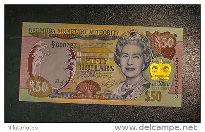 50$ Dollars Bermuda 2003, Coronation Type, Au UNC Note, Queen Elizabeth II - Bermudes