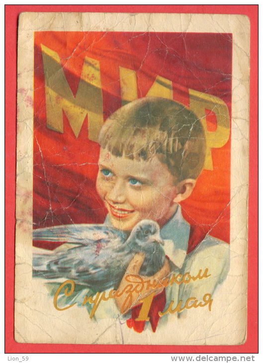 133034 / Little Boy With Pigeons - 1 MAY 1958 Inter. Workers Day By PAVLOV  / Stationery Entier / Russia Russie - 1950-59