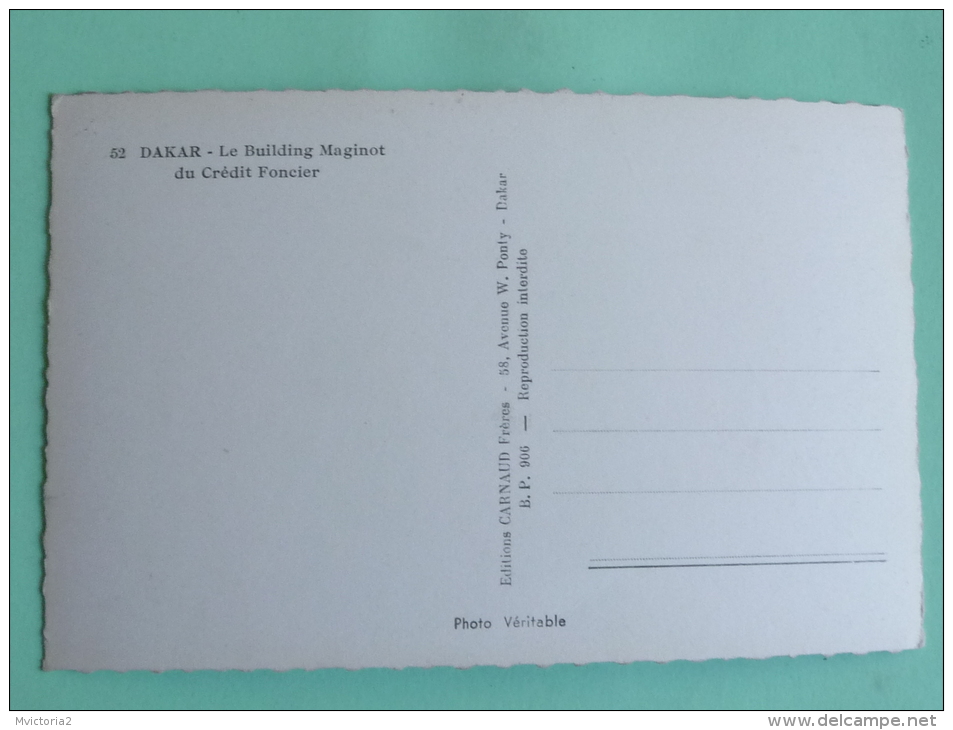 DAKAR - Le Building Maginot De La Banque Crédit FONCIER - Senegal