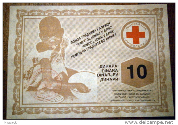 Yugoslavia - 10 Dinara Bon - Humanitarian Aid For African Children - Red Cross Fund - Yugoslavia