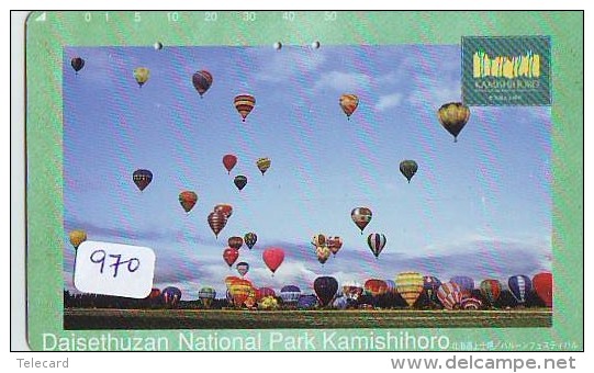 Telecarte  JAPON * BALLON * MONTGOLFIERE (970) Hot Air Balloon * SPORT * Aerostato  PHONECARD JAPAN * - Sport