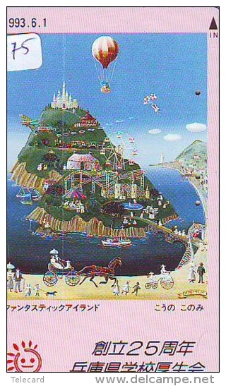 Telecarte  JAPON * BALLON * MONTGOLFIERE (975) Hot Air Balloon * SPORT * Aerostato  PHONECARD JAPAN * - Sport