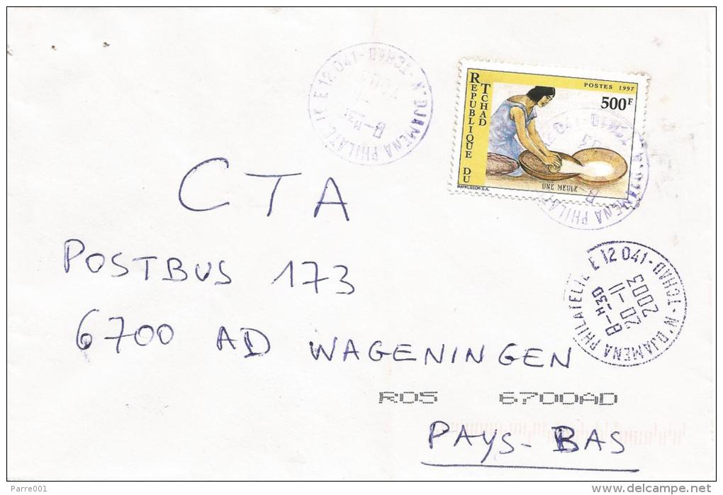 Tchad 2003 N´Djamena Women Graining Grain Agriculture Bread 500f Cover - Tsjaad (1960-...)