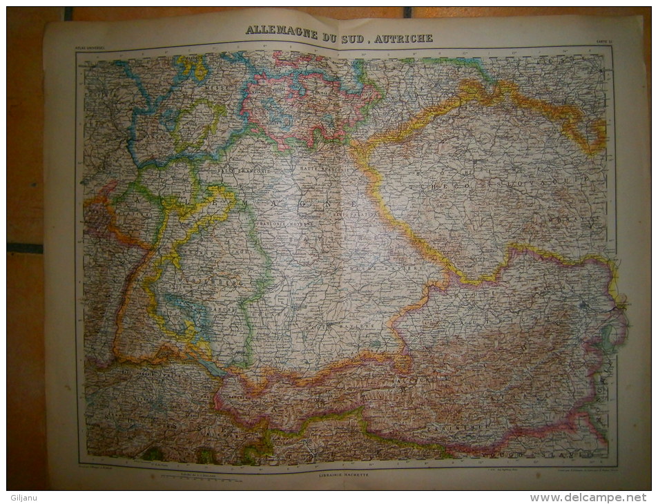 ANCIENNE CARTE DE L ALLEMAGNE DU SUD,AUTRICHE  DIM 57 X 45 CM - Topographische Karten