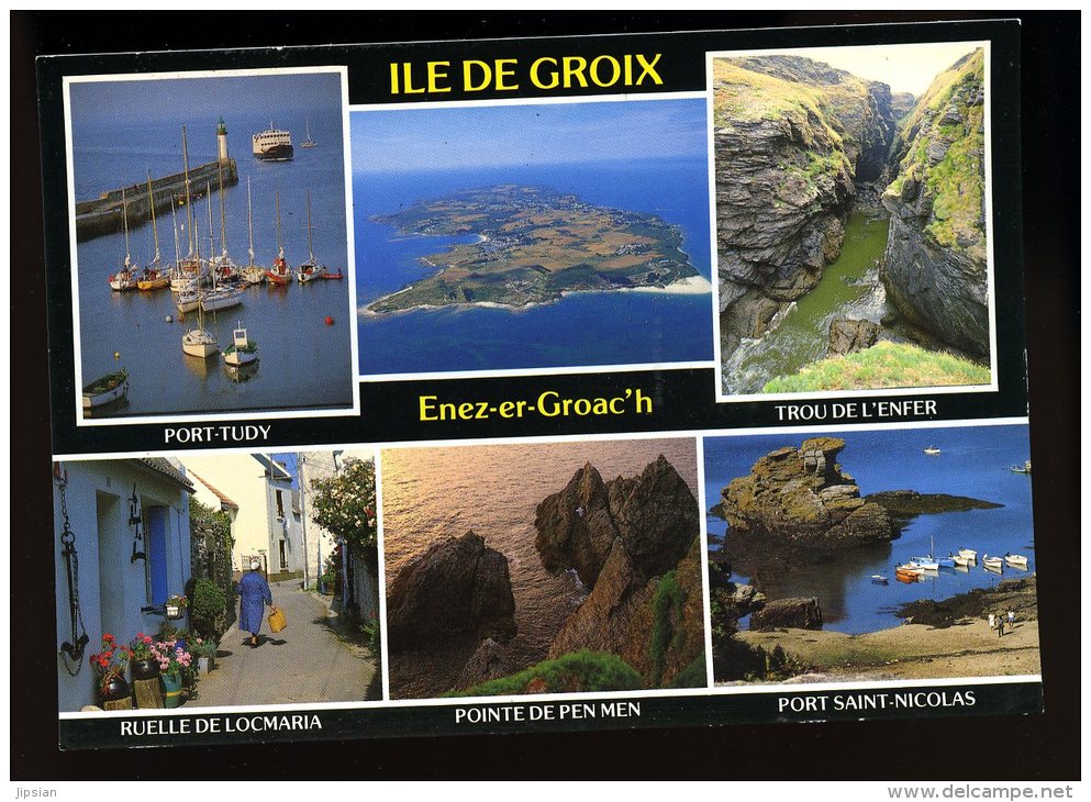 Cpm  Du 56  L´ Ile De Groix Port Tudy , Trou De Enfer , Ruelle Locmaria , Pointe Pen Men , Port Saint Nicolas   6ao4 - Groix