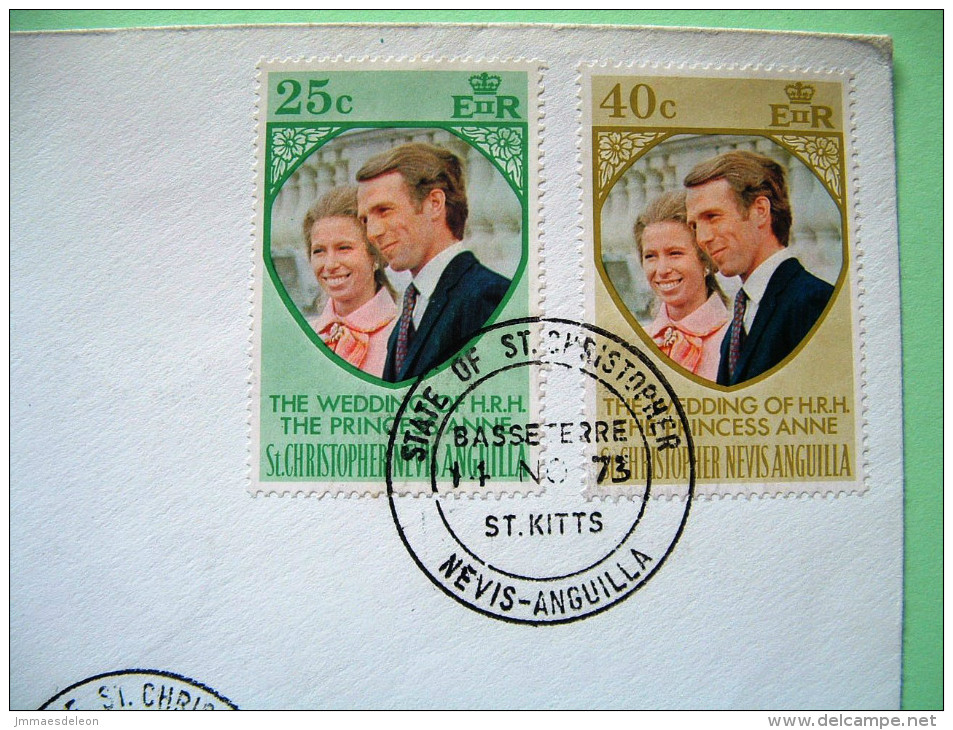 St. Christopher, Nevis & Anguilla 1973 FDC Cover - Wedding Of Princess Anne - San Cristóbal Y Nieves - Anguilla (...-1980)