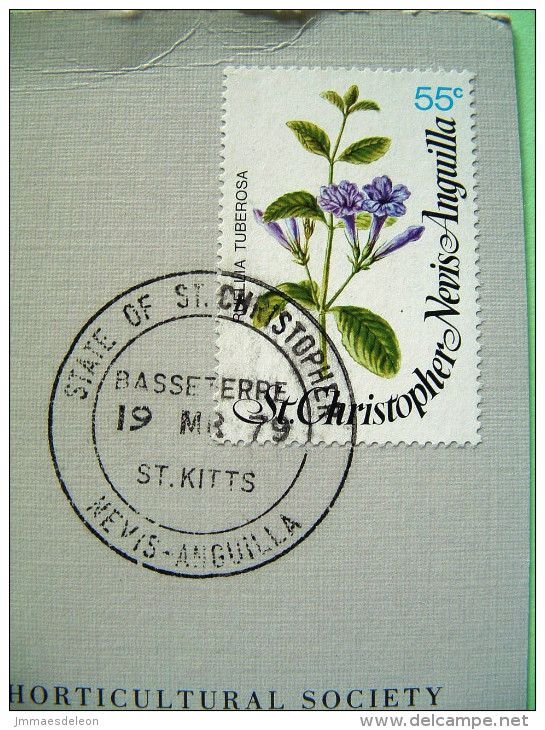 St. Christopher, Nevis & Anguilla 1979 FDC Card - Flowers - Royal Horticultural Soc. - St.Christopher-Nevis & Anguilla (...-1980)