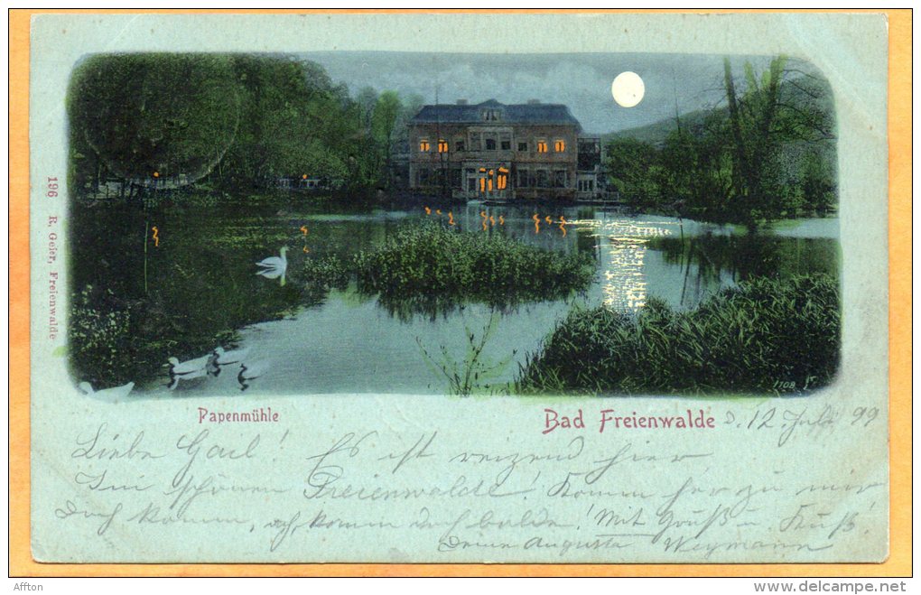 Bad Freienwalde 1899 Postcard - Bad Freienwalde