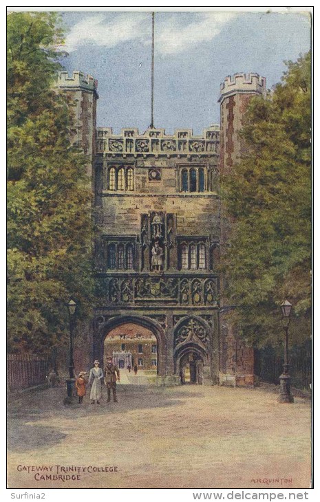 A R QUINTON 1563 - GATEWAY TRINITY COLLEGE CAMBRIDGE - People Left Of Gate - Quinton, AR