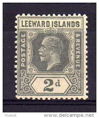Leeward Islands - 1922 - 2d Definitive (Watermark Multiple Script CA) - MH - Leeward  Islands