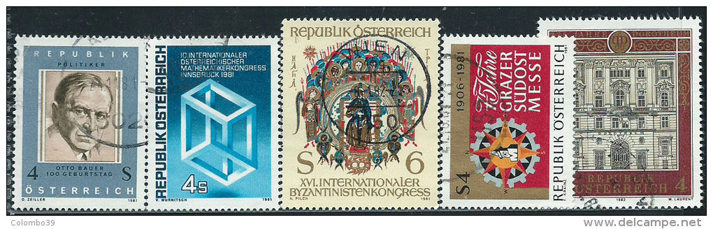 Austria 1981/2 Usato - Mi.1678;1680;1682/3;1697  Yv.1508/9;1511/2;1526 - Usati