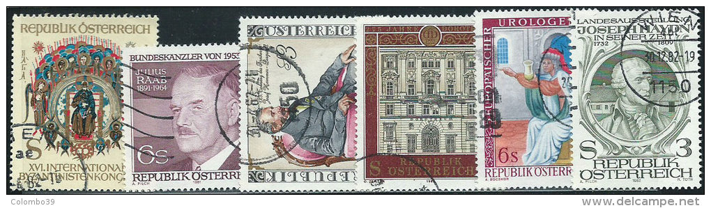 Austria 1981/2 Usato - Mi.1683;1689/90;1697;1702;1704  Yv.1512;1518/9;1525;1531/2 - Usati