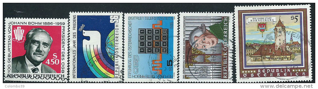 Austria 1986 Usato - Mi.1836/40  Yv.1565/69 - Usati