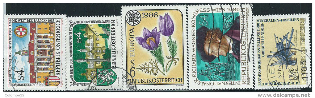 Austria 1986 Usato - Mi.1846/50  Yv.1675/9 - Usati