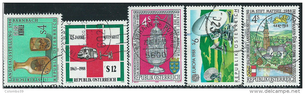 Austria 1988 Usato - Mi.1919/23  Yv.1748/52 - Usati