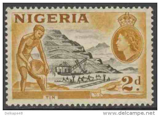 Nigeria 1953 Mi 74 SG 72 * MH -  Tin Mining / Zinnabbau / Mines D'étain / Tinmijn - Treinen