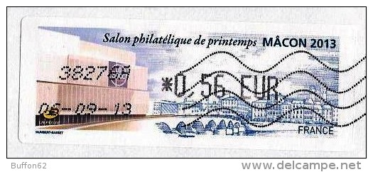 France (2013) - Mâcon : Salon Philatélque De Printemps / Spring Philatelic Stampshow. Pont / Bridge. LISA - 2010-... Illustrated Franking Labels