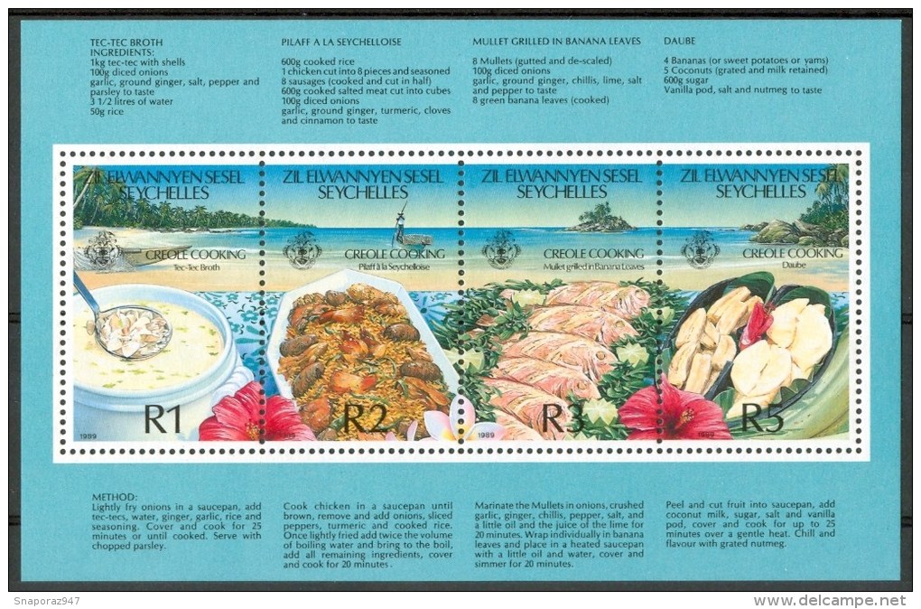 1989 Zil Elwannyen Sesel - Seychelles Alimentazione Supply Alimentation Culinaria Culinary Culinaire Block MNH** Fo25 - - Alimentazione