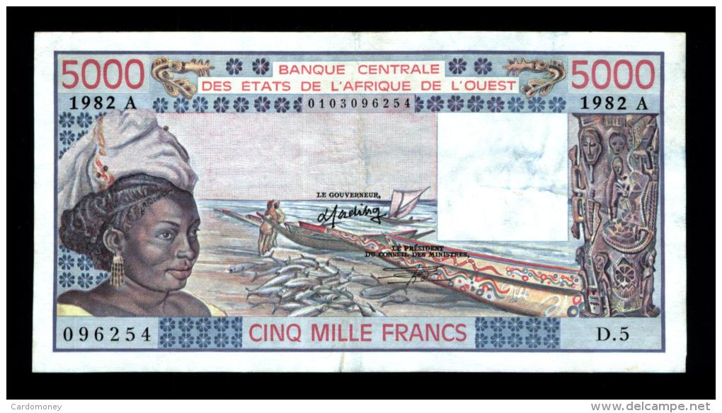 5000 Francs  B.C.E.A.O Côte D´IVOIRE émission 1982 - Côte D'Ivoire