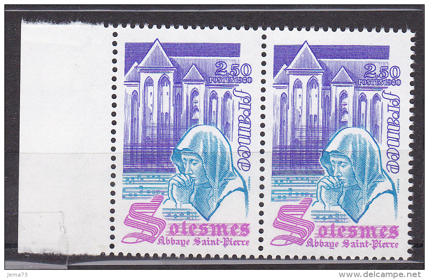 N° 2112 Série Touristique:l'Abbaye Saint Pierre De Lolesmes Ue Paire De 2  Timbres - Unused Stamps