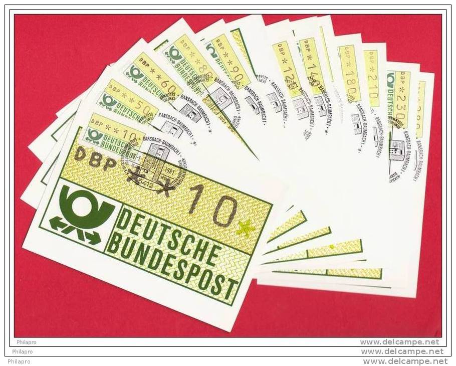 ALLEMAGNE FEDERALE 13 CARTES MAXI DIFF. - R- Und V-Zettel