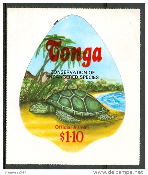 1978 Tonga OFFICIAL AIRMAIL Tartarughe Turtles Tortues Adesivi Adhesives MNH** Fo39 - Tonga (1970-...)
