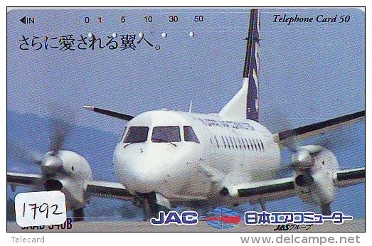 Télécarte Japon * AVION *  JAC *  AIRLINES (1792) Airplane Airline Japan Phonecard Flugzeug * TK * - Flugzeuge