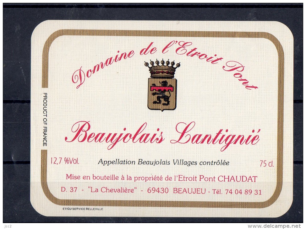 BEAUJOLAIS - Domaine De L'étroit Pont - Beaujolais