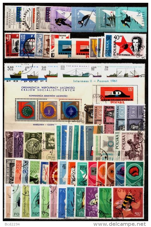 POLAND 1961 POLISH STAMPS PHILATELIC YEAR SET USED ANNEE ANO ANNO JAHRGANG SET MNH POLOGNE POLEN POLONIA - Años Completos
