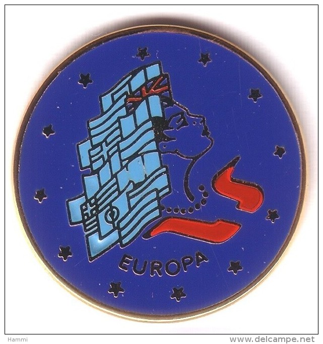 AB329 Pin's Doré Drapeau Signés Arthus Bertrand Europe Angleterre England Flag Achat Immédiat Immédiat - Arthus Bertrand