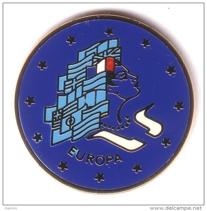 AB316 Pin's Doré Drapeau Signés Arthus Bertrand Europe FRANCE Flag Achat Immédiat Immédiat - Arthus Bertrand