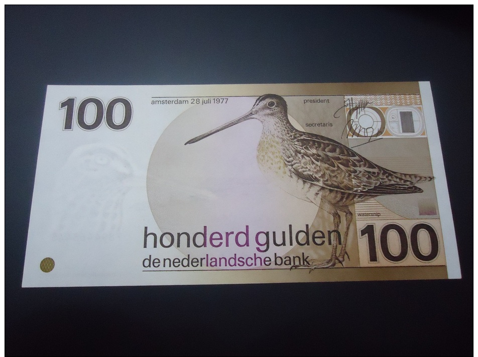 1977 NETHERLANDS RARE 100 GULDEN ( P 97 ) - UNC - - Autres & Non Classés