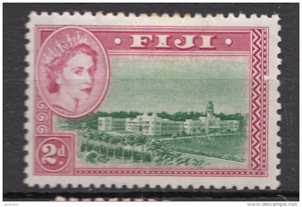 FIJI  1954    QEII  2 D   MH - Fiji (...-1970)