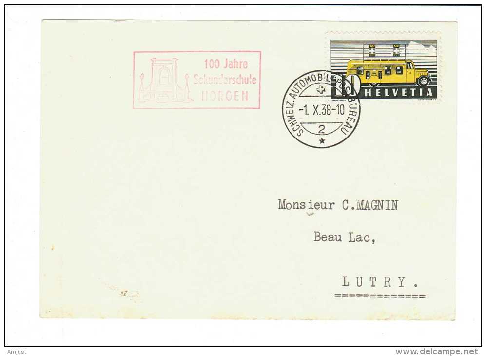 Suisse //  Bureau De Poste Automobile Horgen - Lettres & Documents