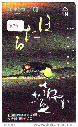 Télécarte JAPON * TELEFONKARTE JAPAN (89) INSECTE * Scarabée * BEETLE INSECT Phonecard * KEVER * - Other & Unclassified