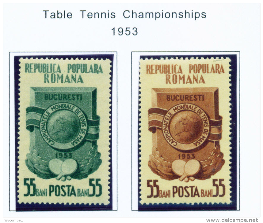 ROMANIA - 1953 Table Tennis Mounted Mint - Neufs