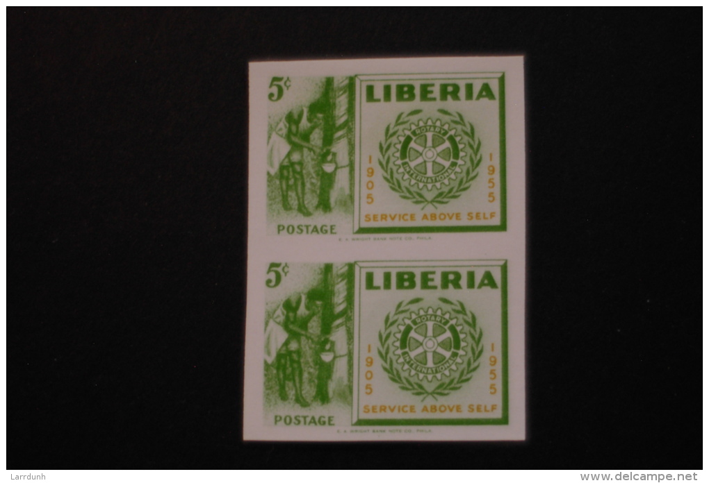 Liberia Rotary Stamp Imperforate Pair MNH 1955 A04s - Liberia