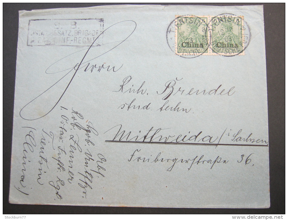 1903, Soldatenbrief Aus TIENTSIN - China (offices)