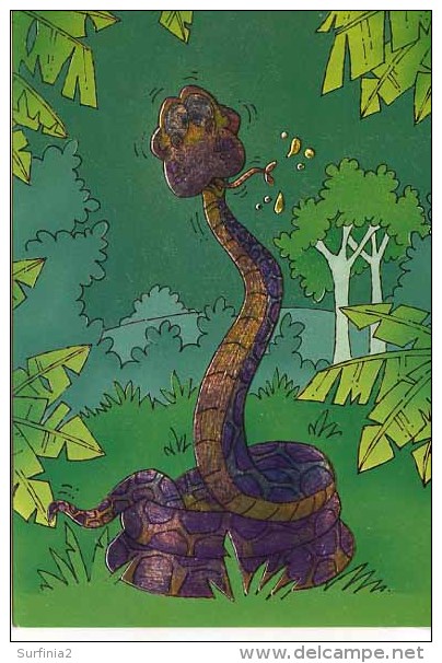 "HI THERE" SNAKE - DUFEX CARD M157 - Elephants