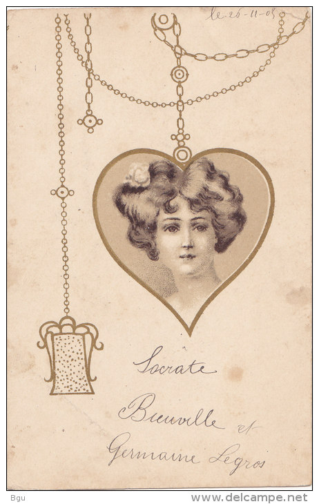 Femmes (Fantaisie) - Portrait Dans Un Médaillon En Coeur - Women