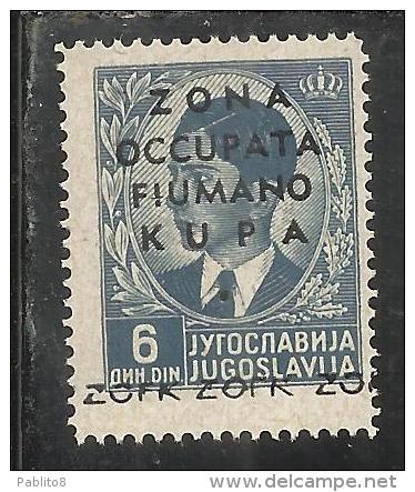OCCUPAZIONI ITALIANE ITALY ITALIA ZONA FIUMANO KUPA 1941 SOPRASTAMPATO OVERPRINTED 6 D MNH - Fiume & Kupa