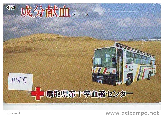 Telecarte Japon * Croix Rouge (1155) PHONECARD JAPAN * Red Cross * TK * Rotes Kreuz * BUS - Publicidad