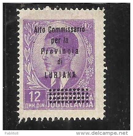 LUBIANA 1941 ALTO COMMISSARIATO 12d MNH - Lubiana